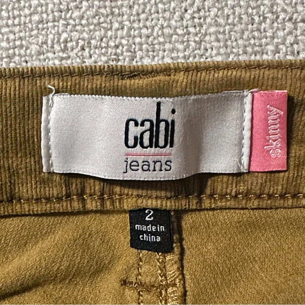 CABI #3197 Skinny Cord Umber Mustard Brown Corduroy Pants Jeans Stretch Womens 2 - Picture 9 of 16